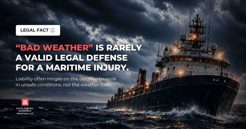 When Severe Weather Causes a Maritime Injury — Is Your Employer Liable FB